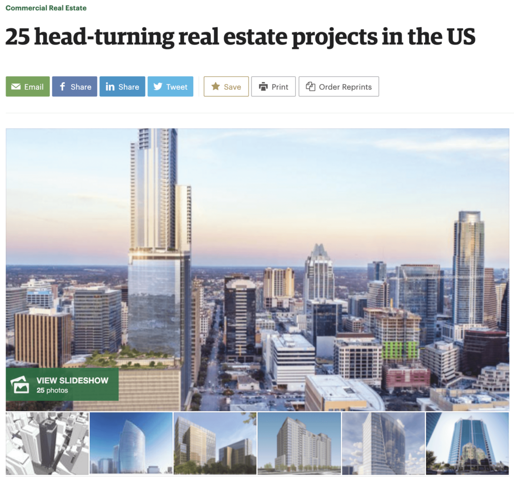 Austin Business Journal - 25 head turning real estate projects