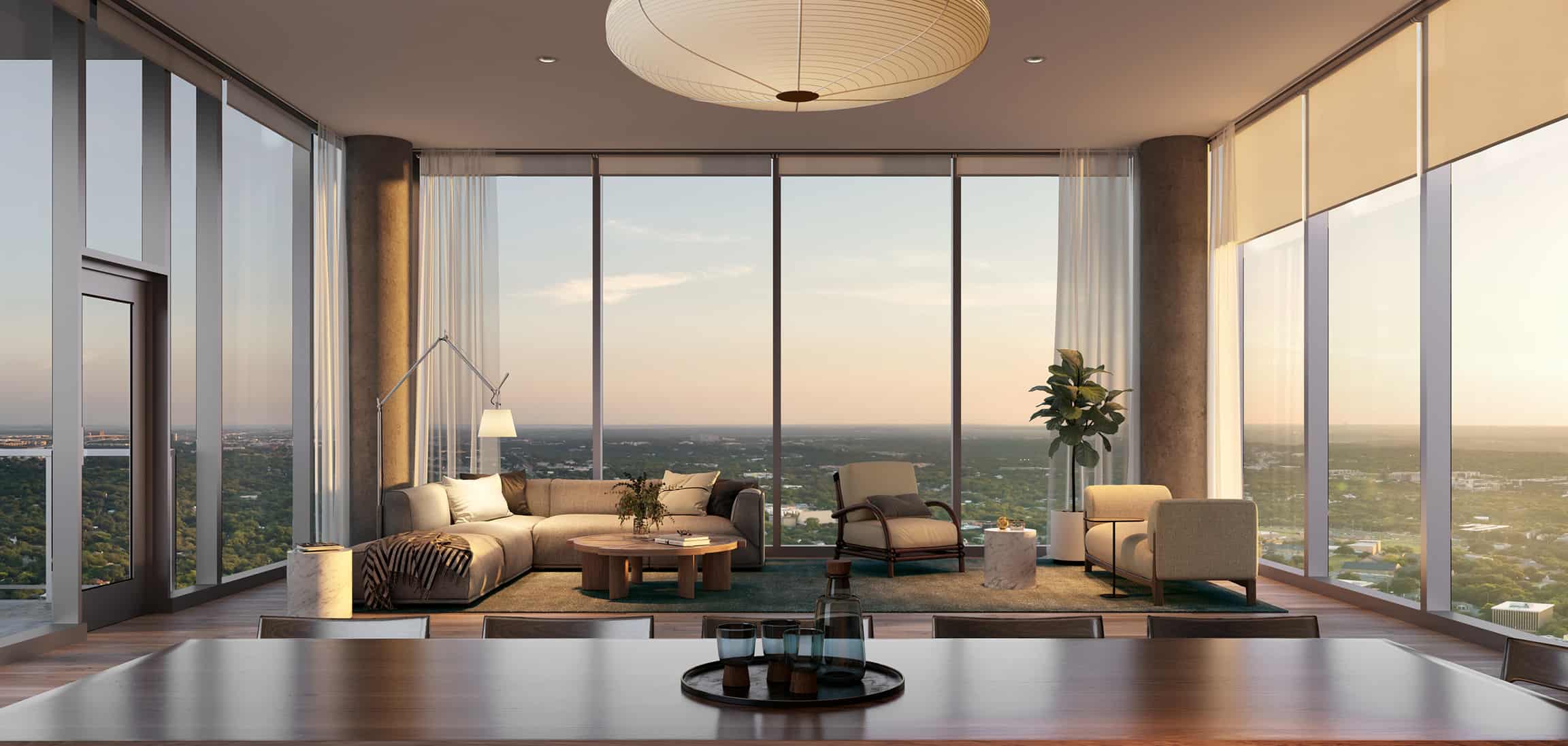 Rendering of Penthouse D1 floor plan at 44 East Ave